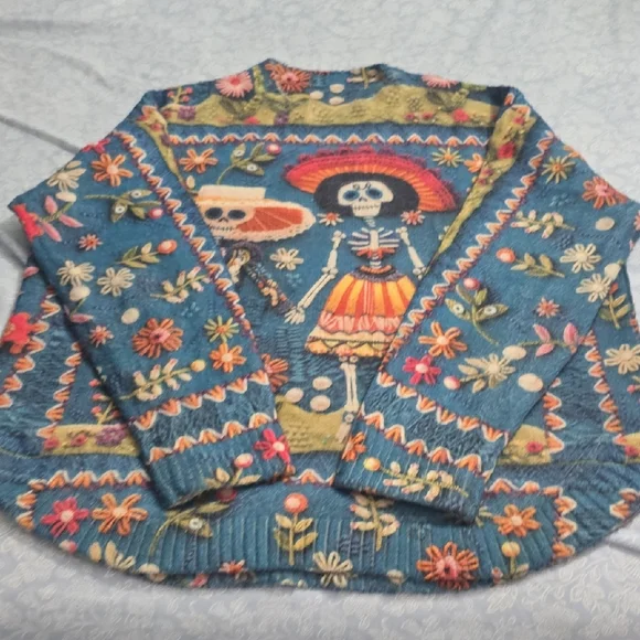 Colorful Skeleton Pattern Sweater - Picture 4 of 4